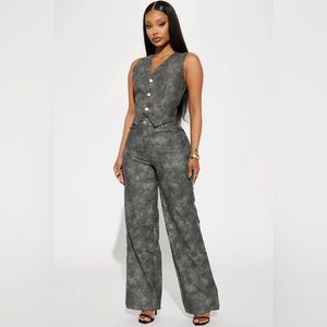 Charcoal Faux Leather Pants